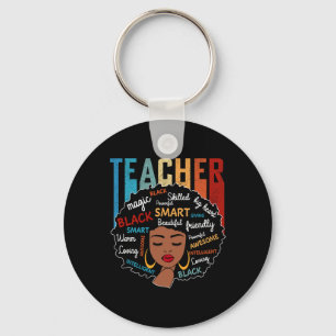 Porte-clés Magie Black Teacher Histoire Noire Mois Afro Cheve