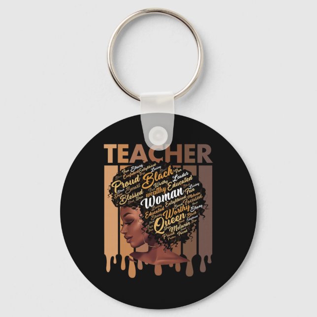 Porte-clés Magie de l'enseignant noir Éducation à l'histoire  (Recto)