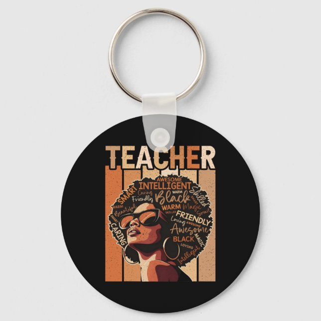 Porte-clés Magie de l'enseignant noir Éducation à l'histoire  (Recto)
