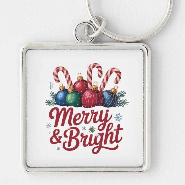 Porte-clés Magie de Noël joyeuse et brillante (Devant)