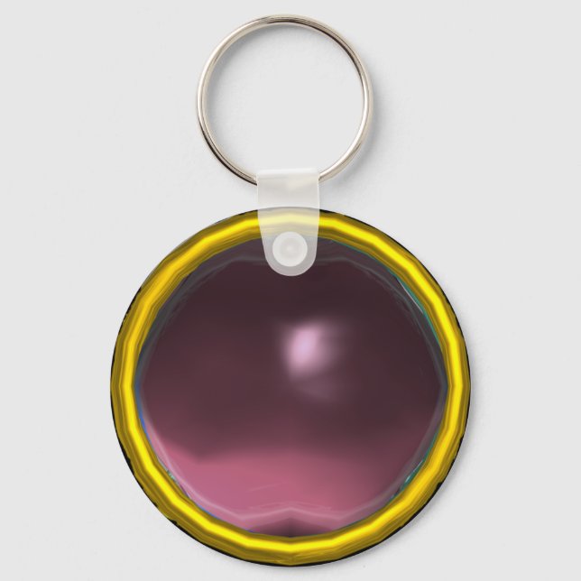 PORTE-CLÉS MAGIQUE ROSE POURPLE AMÉTHYSTE GEM PIERRE (Recto)