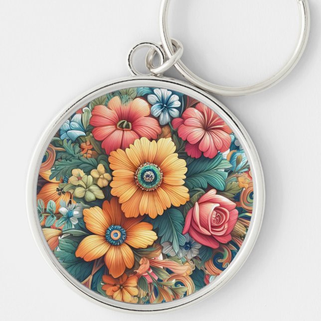 Porte-clés Magnifique bouquet de fleurs (Devant)