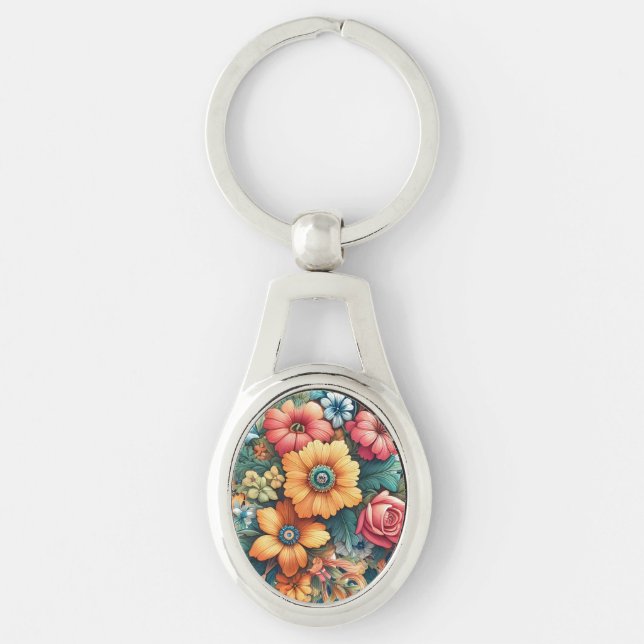 Porte-clés Magnifique bouquet de fleurs (Devant)