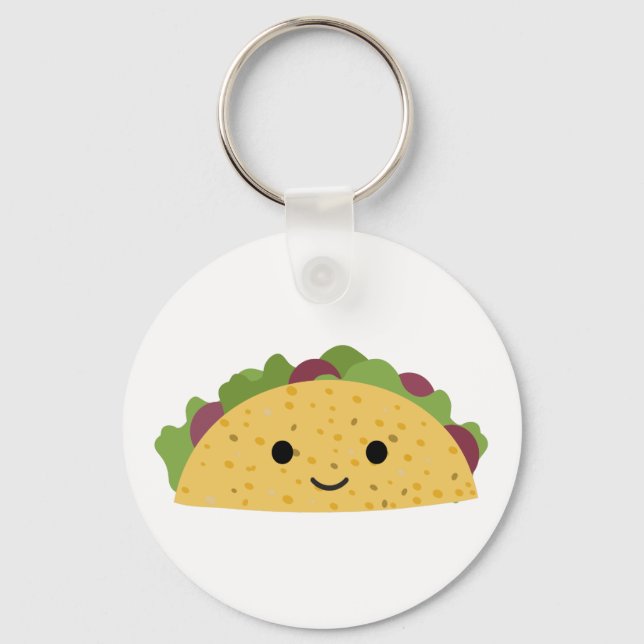 Porte-clés Magnifique Caricature Kawaii Souriant Taco (Recto)