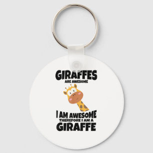 Porte-clés Magnifique Cartoon Je suis une Chemise Giraffe pou