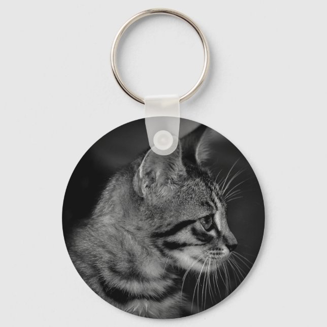 Porte-clés Magnifique chaton noir et blanc (Recto)
