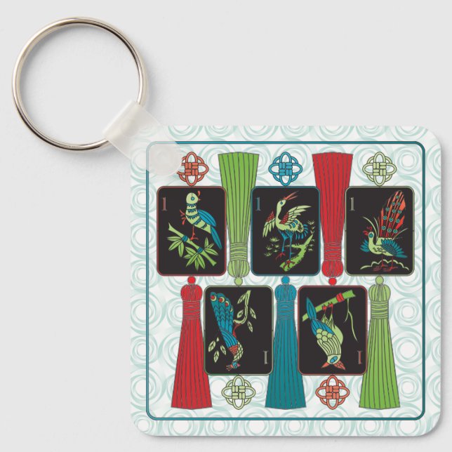 Porte-clés Mah Jongg Bird Tassels Porte - clé (Recto)
