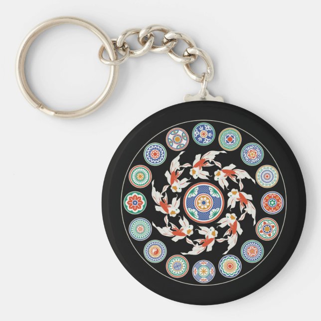Porte-clés Mah Jongg Koi Porte - clé de ronde (Devant)