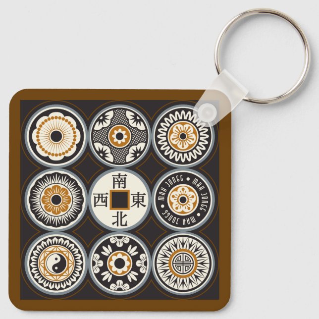 Porte-clés Mah Jongg Porte - clé de pièce à un point (Dos)