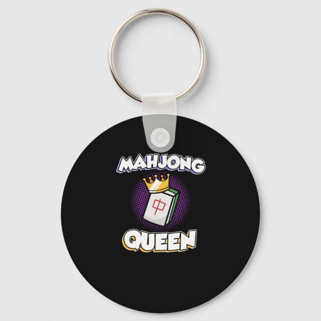 Porte-clés Mahjong Queen Game Mahjong Player Games Graphic (Recto)