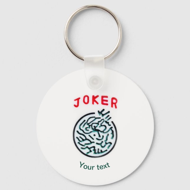 Porte-clés MahJong symbole du jeu Joker tuile (Recto)