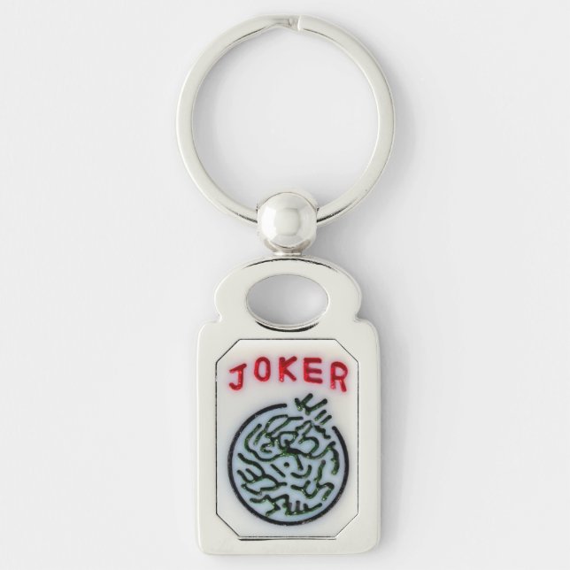 Porte-clés MahJong symbole du jeu Joker tuile (Devant)
