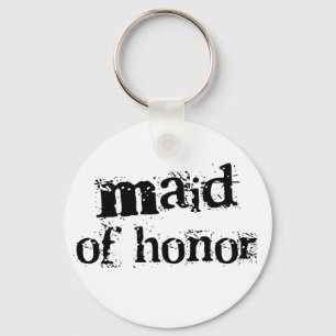 Porte-clés Maid of Honor Black Text