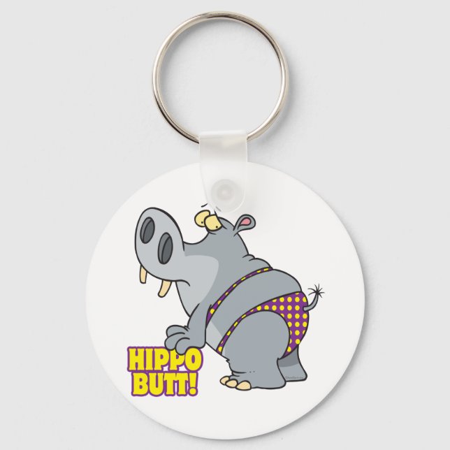 Porte-clés maillot de bain fesses d'hippopotame hippopotame (Recto)