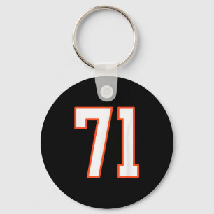 Porte-clés Maillot Uniforme Srts Numéro 71 Orange Et Blanc Pl