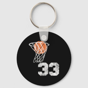 Porte-clés Maillot Vintage Sketll Numéro 33 Numéro de Joueur 