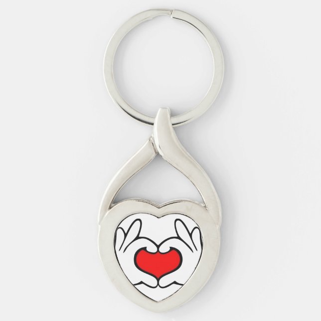Porte-clés Main de cœur  (Devant)