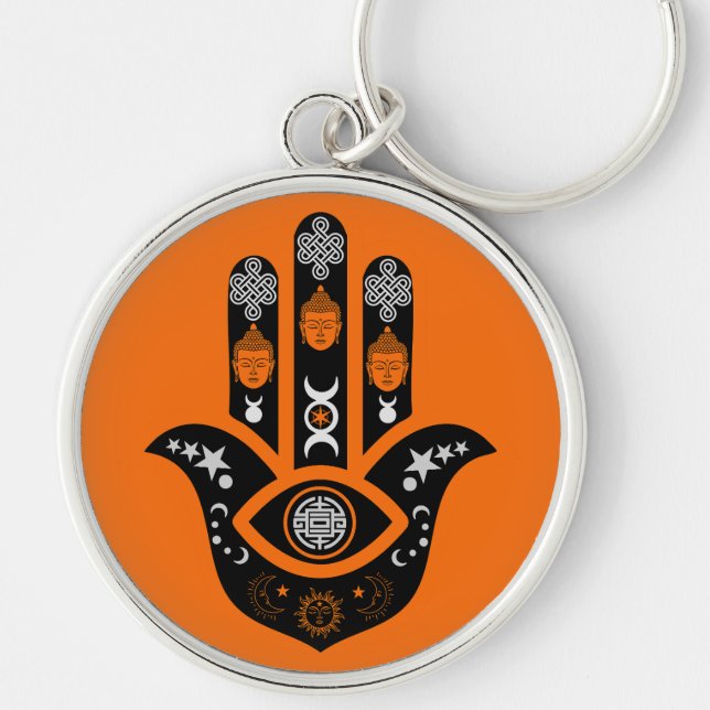 Porte-clés Main de Hamsa Protection contre le Mauvais Œil (Devant)