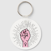 Main féministe avec symbole féminin