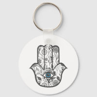 Main simple tirée à la main Hamsa florale main