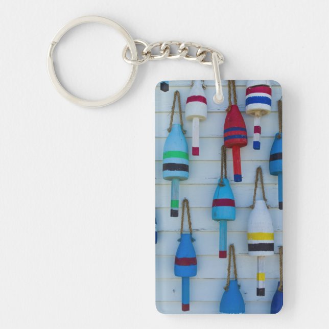 Porte-clés Maine, Stonington, bouées décoratives de homards (Devant)