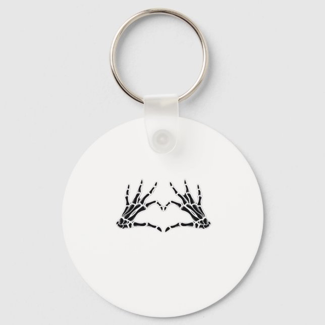 Porte-clés Mains De Squelette En Forme De Coeur - Art Unique  (Recto)