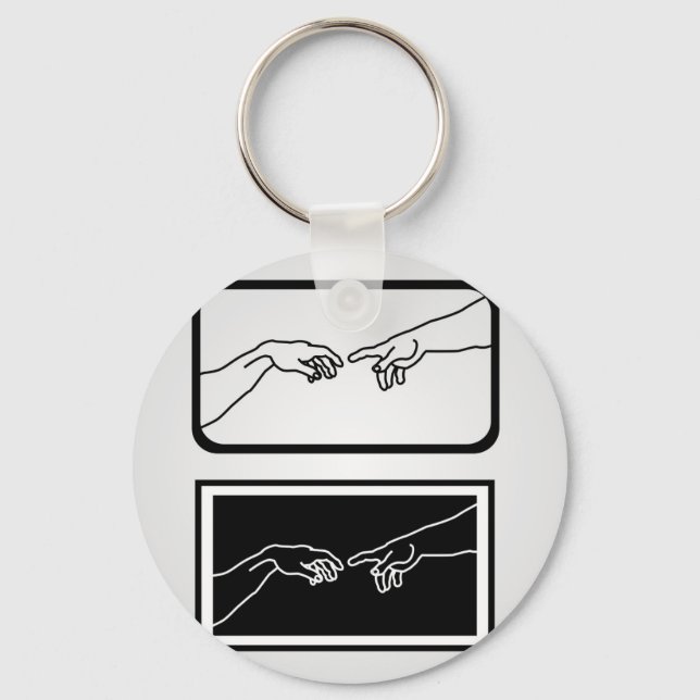 Porte-clés Mains montrant la création d'Adam (Recto)