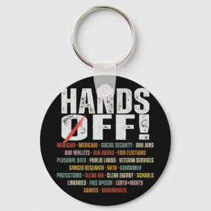 Porte-clés Mains Rétro De Manifestation Terres Publiques Medi