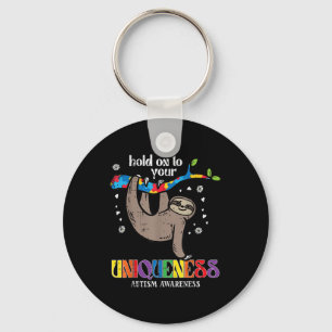 Porte-clés Maintenir l'unicité Autisme Sloth Awareness Asd Ho