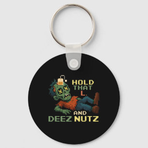 Porte-clés Maintiens Ce L Et Deez Nutz Zombie Gamer Pixel Npc