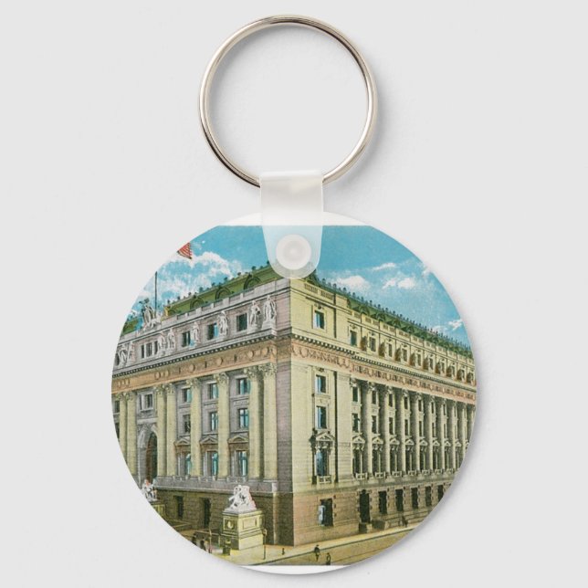 Porte-clés Maison américaine sur mesure, New York (Recto)