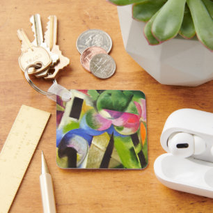 Porte-clés Maison avec arbres de Franz Marc, Art Vintage