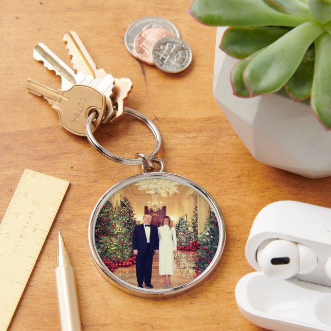 Porte-clés Maison Blanche Noël Président Donald Trump (Bureau)