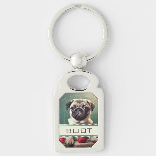 Porte-clés maison de cartes | pug  (Devant)