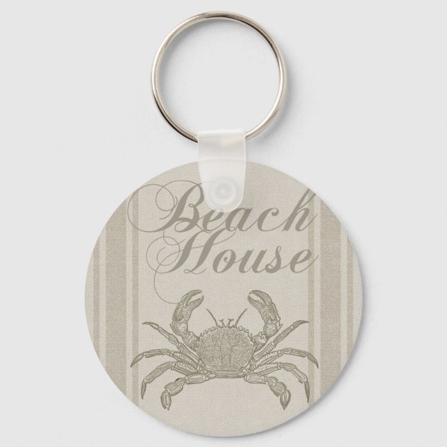 Porte-clés Maison de plage Crabe Bord de mer (Recto)