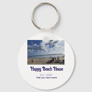 Porte-clés Maison de plage établie. Ajouter année photo latit