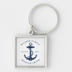 Porte-clés Maison de plage familiale d'ancre de bateau nautiq