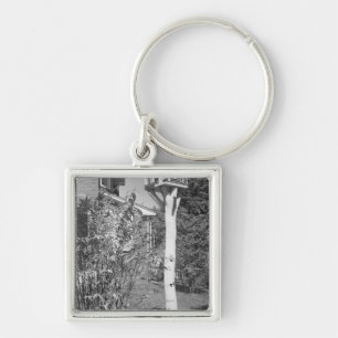 Porte-clés Maison d'oiseau dans le jardin