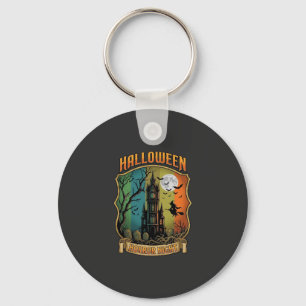 Porte-clés Maison Hantée Halloween Horreur Sorcière Pleine Lu