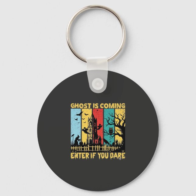 Porte-clés Maison Hantée Halloween Sorcière Chouette Arrivée  (Recto)