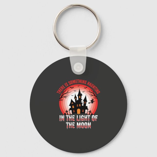 Porte-clés Maison Hantée Halloween Sorcière Clair de Lune (Recto)