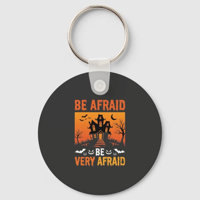Porte-clés Maison Hantée Halloween Soyez Craintifs Création (Recto)