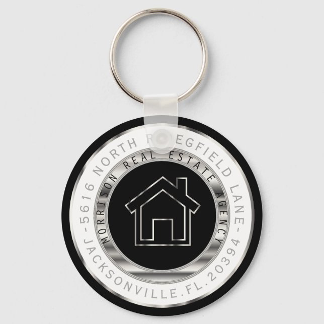Porte-clés Maison Noire, Argent et Blanc - Réalisateur (Recto)
