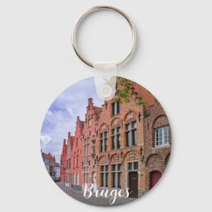 Porte-clés Maisons médiévales en briques colorées à Bruges, B