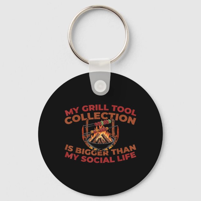 Porte-clés Maître de grill - Grillades Grill BBQ 4 (Recto)