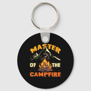 Porte-clés Maître du feu de camp hommes femmes camping drôle