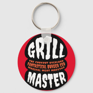 Porte-clés Maître du grill Citation BBQ Papa Burger Grillade 