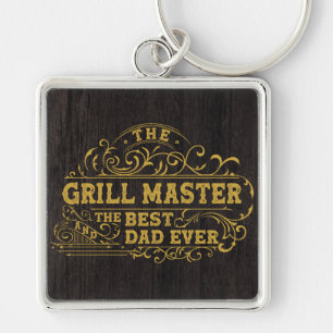 Porte-clés Maître du Grill et Meilleur Papa de Tous les Temps