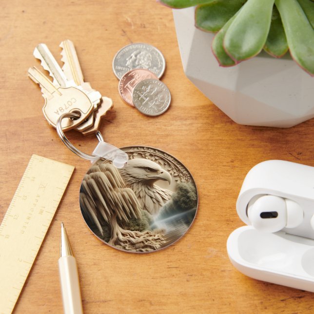 Porte-clés Majestic Eagle surplombant le lac Serene (Bureau)