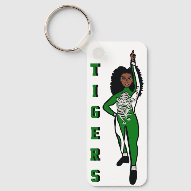 Porte-clés Majorette/ Danseur Porte - clé Vert Blanc Tigre A (Recto)